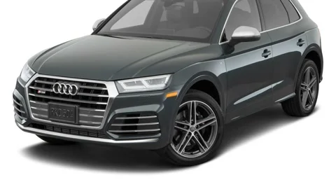 Modern car in studio Manhattan Gray Metallic 2018 Audi SQ5 Premium Plus 3.0 TFSI Stock Footage 159947857