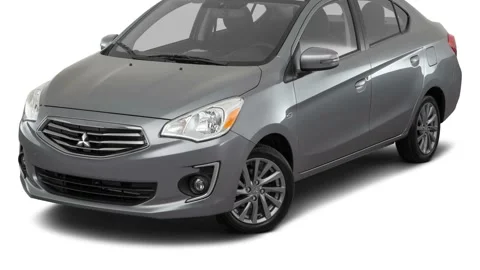 Modern car in studio Mercury Gray Metallic 2017 Mitsubishi Mirage G4 SE Stock Footage 159904107
