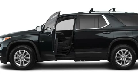 Modern car in studio Mosaic Black Metallic 2018 Chevrolet Traverse LT Cloth Stock Footage 159964795