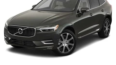 Modern car in studio Pine Gray Metallic 2018 Volvo XC60 T6 Inscription Stock Footage 159970728