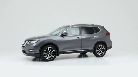 Modern car in studio rotation shot Cement 2019 Nissan Rogue SL Stock-Footage 159380385