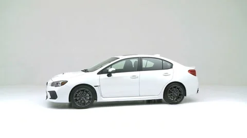 Modern car in studio rotation shot Graphite 2018 Subaru WRX Limited Stock Footage 159385308