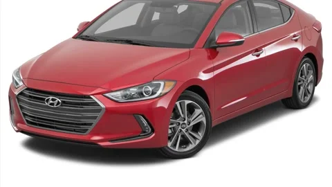 Modern car in studio Scarlet Red Pearl 2017 Hyundai Elantra Limited Stock Footage 159875271
