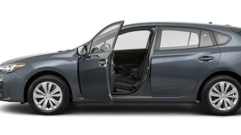 Modern car in studio side view Carbide Gray Metallic 2017 Subaru Impreza 2.0i Stock Footage 159920457