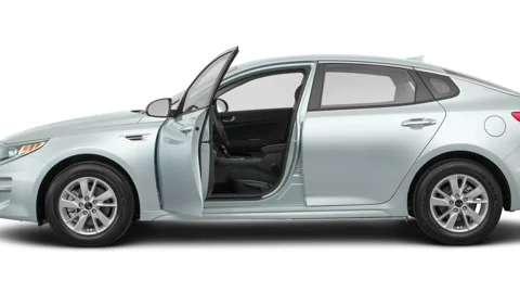 Modern car in studio side view Sparkling Silver 2017 Kia Optima LX Stock Footage 159931342