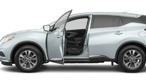 Modern car in studio side view Brilliant Silver 2017 Nissan Murano S Stock Footage 159932759