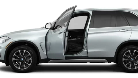 Modern car in studio side view Glacier Silver Metallic 2018 BMW X5 sDrive35i Stock Footage 159984398
