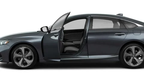 Modern car in studio side view Modern Steel Metallic 2018 Honda Accord Touring Video stock 159996582