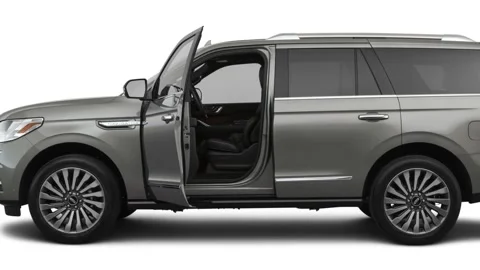 Modern car in studio side view Silver Jade 2019 Lincoln Navigator Reserve Stock Footage 160064159