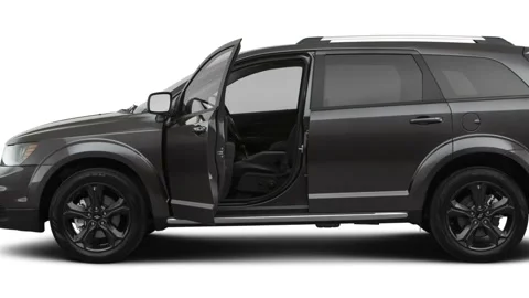 Modern car in studio side view Granite Pearl Coat 2019 Dodge Journey Crossroad Video stock 160064308