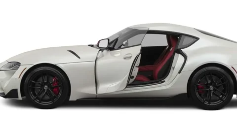Modern car in studio side view Absolute Zero 2020 Toyota GR Supra Launch Edition Stock Footage 160088114