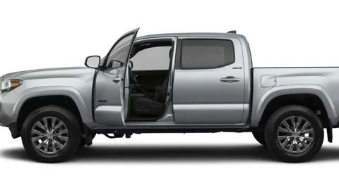 Modern car in studio side view Silver Sky Metallic 2020 Toyota Tacoma Limited Stock Footage 160091189