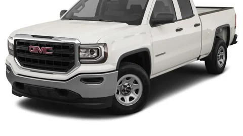 Modern car in studio Summit White 2019 GMC Sierra 1500 Limited SE Stock Footage 160021433