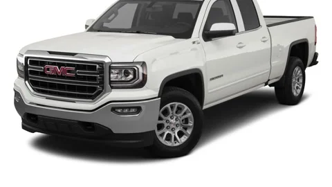 Modern car in studio Summit White 2019 GMC Sierra 1500 Limited SLE Stock Footage 160024852