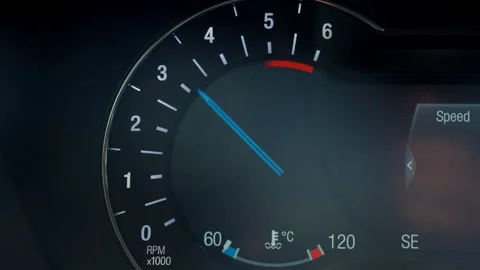 Modern car tachometer on dashboard Stock Footage 333104657