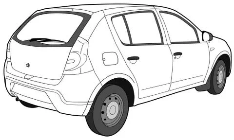 Modern car technical draw Stock Illustration