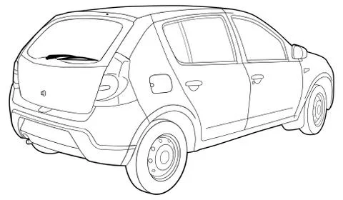 Modern car technical draw Stock Illustration