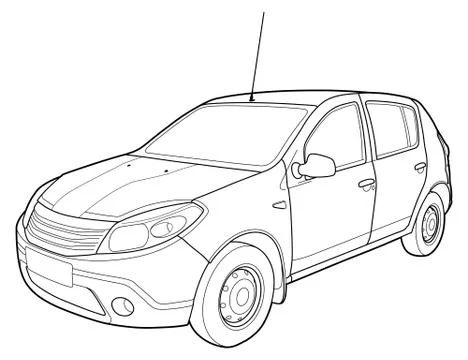 Modern car technical draw Stock Illustration