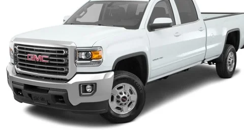 Modern car in white studio front view Summit White 2016 GMC Sierra 2500HD SLE Stock Footage 159860855