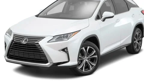 Modern car in white studio front view Eminent White Pearl 2016 Lexus RX RX350 Stock Footage 159861804