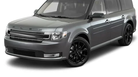 Modern car in white studio front view Magnetic 2016 Ford Flex SEL Stock Footage 159874240