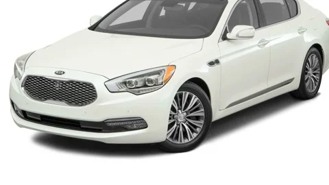 Modern car in white studio front view Snow White Pearl 2016 Kia K900 V6 Premium Stock-Footage 159885881