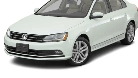 Modern car in white studio front view Pure White 2017 Volkswagen Jetta 1.8T SEL Stock Footage 159906515