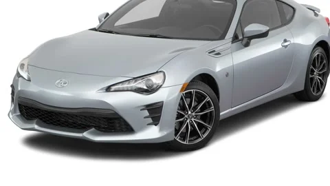 Modern car in white studio front view Steel 2017 Toyota 86 Stock Footage 159911270