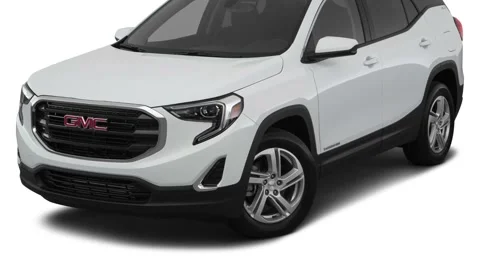 Modern car in white studio front view Summit White 2018 GMC Terrain SLE Stock Footage 159963062