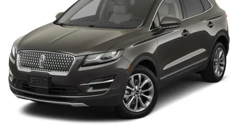 Modern car in white studio front view Magnetic Gray 2019 Lincoln MKC Select Stock Footage 160016992