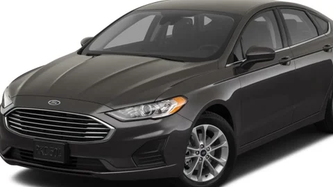 Modern car in white studio front view Magnetic 2019 Ford Fusion SE Stock Footage 160030428