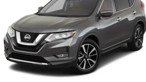 Modern car in white studio front view Gun Metallic 2019 Nissan Rogue SL Stock Footage 160047157