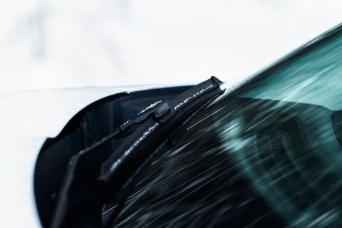 Modern car windscreen wiper. Windshield wiper. Closeup of car windshield wipe Foto stock