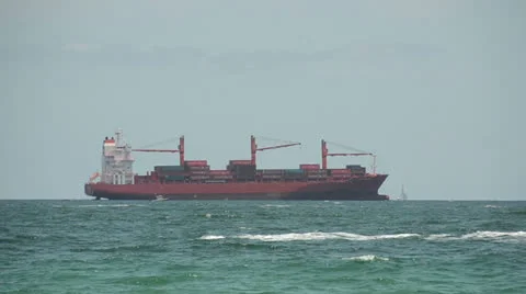 Modern cargo ship Stock Footage 23954929