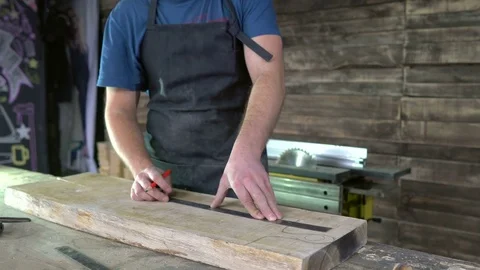 Modern carpenter at work Stock Footage 70921969