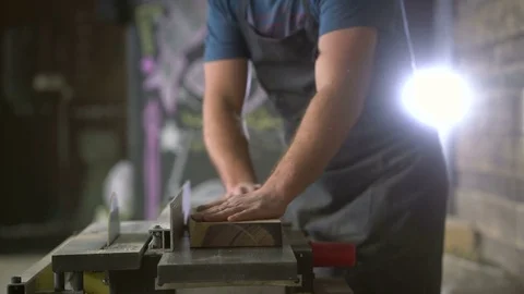 Modern carpenter at work Stock Footage 70922888