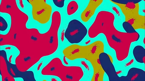 Modern cartoon pop art pattern with funky spots dots and stains Stock Footage 315245328