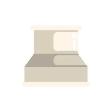 Modern cash register showing empty screen in flat style Stock Illustration