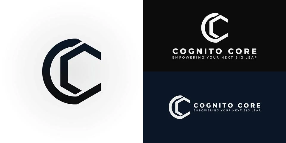 The modern CC logo features a sleek gradient design Stock Illustration