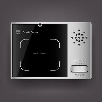 Modern CCTV Security Communication Device Interface Mockup 스톡 일러스트