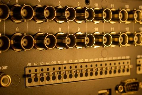 Modern CCTV security system. Digital video registrator on 16 channel Stock Photos
