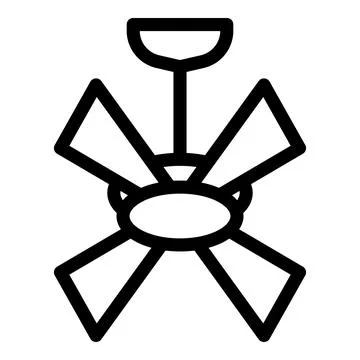 Modern ceiling fan with integrated light, cooling and illuminating your space Stock Illustration
