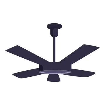 Modern ceiling fan rotating and providing cooling airflow Ilustración de archivo