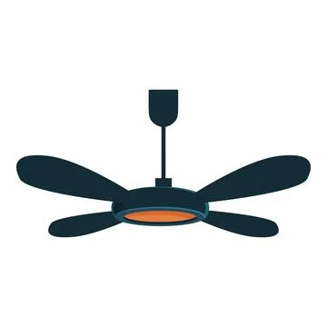 Modern ceiling fan rotating, providing cooling air circulation Stock Illustration