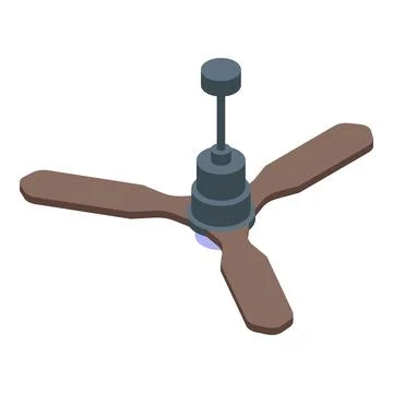 Modern ceiling fan rotating, providing cooling air circulation Stock Illustration