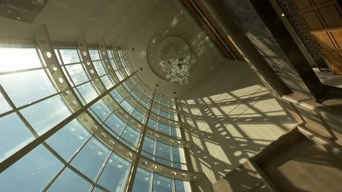 Modern Ceiling Of The House. Big Windows. Vídeos de archivo 110746490