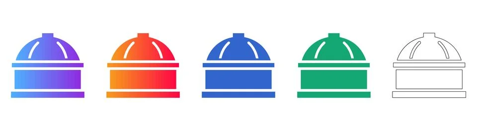 Modern Ceiling Lamp Icons Set with Gradient and Outline Styles Stock-Illustration