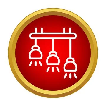 Modern ceiling light fixture icon illuminating dark space Stock Illustration