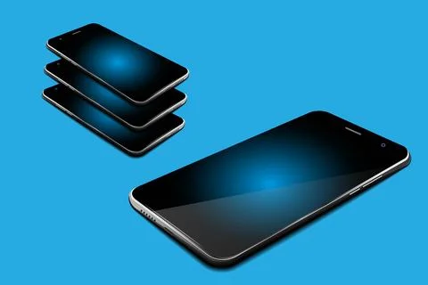 Modern Cell Phones Stock Illustration