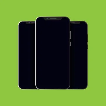 Modern cell phones template Stock Illustration